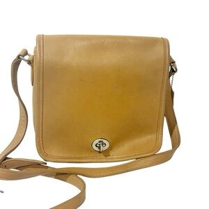 Vintage Coach Tan Leather Crossbody Bag